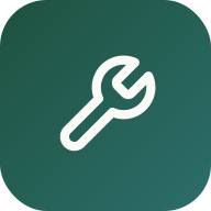 Icône de l'application auto-artisan : une clé à molette sur fond vert.